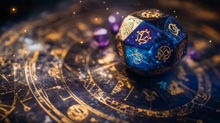 Zodiac Horoscope Divination Dice Astrology Symbols Mystical Fortune Telling Image