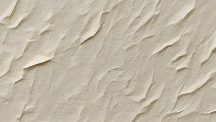 Obraz premium Beige crumpled paper creating a textured background with folds and wrinkles