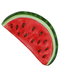 Juicy Watermelon Slice Summer Fruit Illustration
