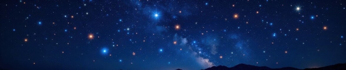 Sparkling stars on a dark canvas of night sky, stars, galaxy