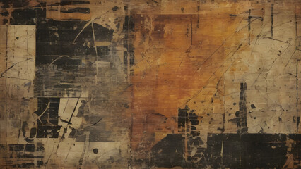 Obraz premium Grunge textured surface with scratches and remnants of paper creating abstract design