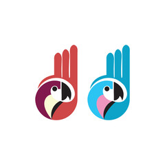 Parrot with sign of perfection vector illustrator