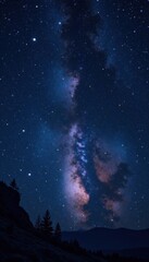 Fototapeta premium Dark canvas with twinkling stars, a celestial showcase in the vastness of space, sparkling, space