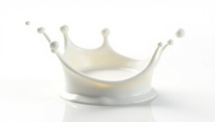 Isolated crown-shaped milk splash, white background , background, whitish, drink