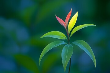 Obraz premium Vibrant New Growth Spring Leaves Close Up