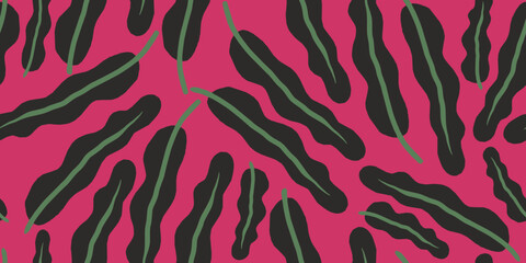 Floral print. Seamless pattern. Hand drawn style. Collage contemporary print. Fashionable template for design.