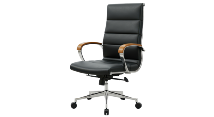 Isolated Black Office Chair