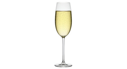 Isolated Champagne Glass with Bubbles