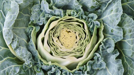 Close Up of a Vibrant Green Cabbage