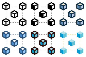 blockchain icon vector illustration
