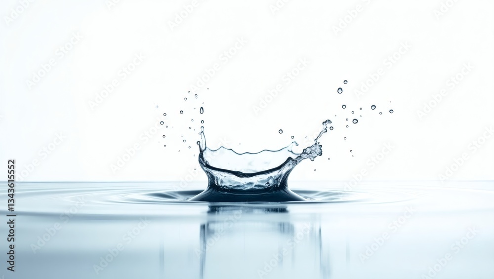 Poster a mesmerizing water splash with intricate details, captured in a close-up shot
