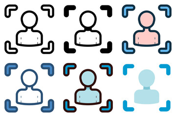 Obraz premium facial recognition icon vector illustration