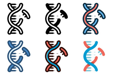 genetic engineering Helix DNA icon vector illustration