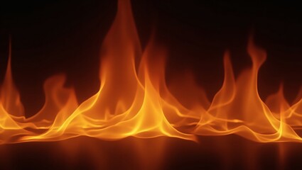 Fototapeta premium flames in the darkness, the mesmerizing dance of fire, its warm glow against a black backdrop