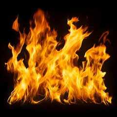 Photo of Realistic Flames on a Black Background
