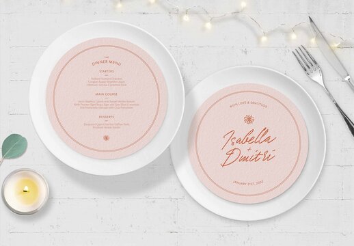 Round Wedding Menu Layouts