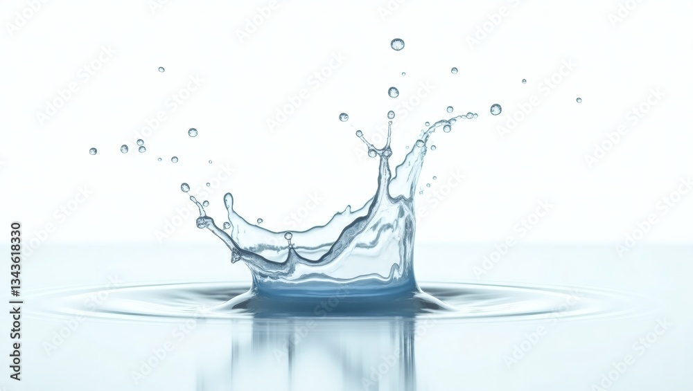 Aufkleber a close-up shot of a water splash with droplets creating a crown shape