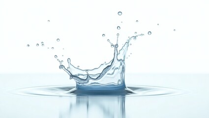 a close-up shot of a water splash with droplets creating a crown shape