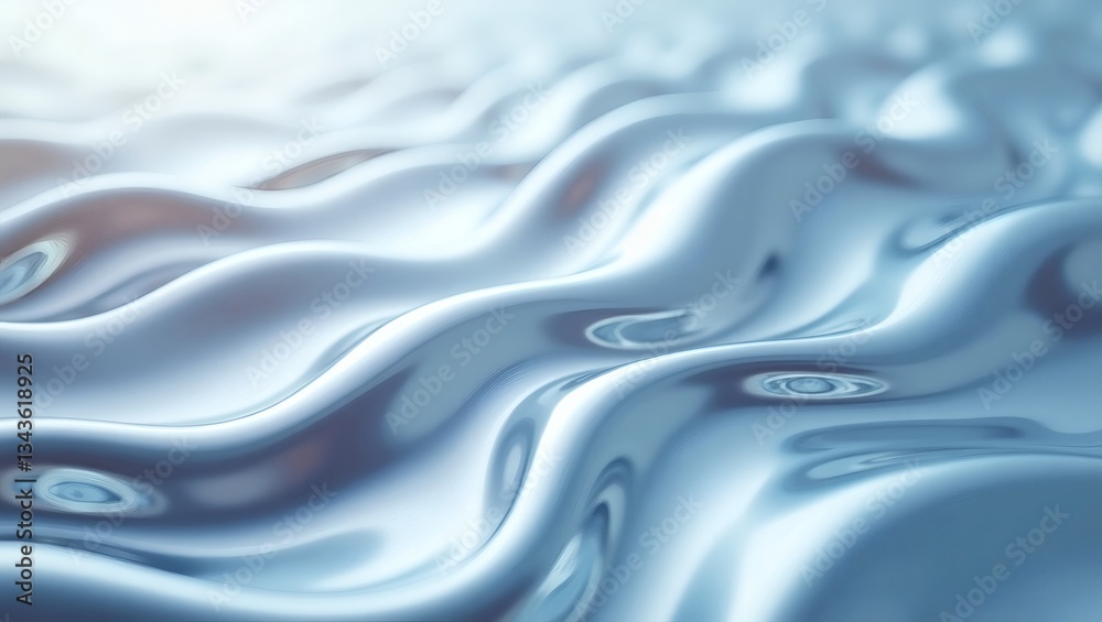Poster a close-up abstract view of flowing, rippling liquid or material, like water or molten metal. it exh