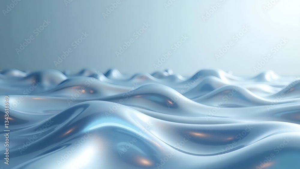 Poster abstract wavy texture in shades of blue, creating a smooth and flowing surface