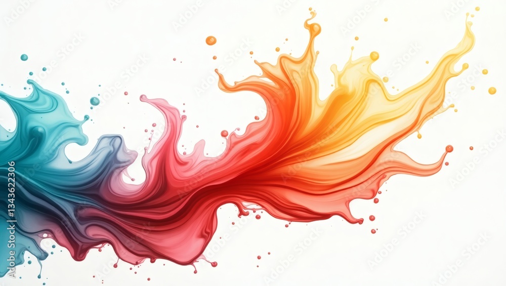 Poster an eye-catching display of colorful paint splashes merging together