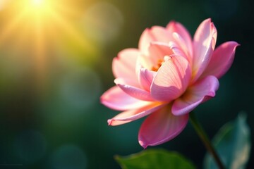 Fototapeta premium The soft glow of sunlight illuminates the delicate petals of a flower, light, white