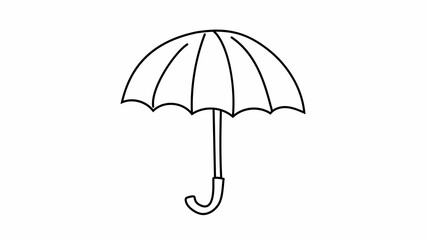 black umbrella isolated on white