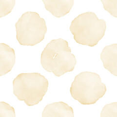 Simple pale yellow watercolor circles japandi geometric modern pattern. Monochrome minimalist design. Muted earth tone, wabi sabi.
