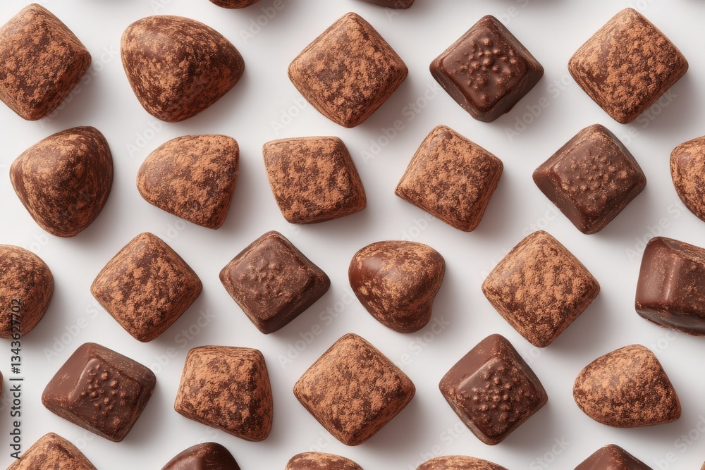 Aufkleber Assorted chocolate candies arranged neatly on a textured surface for a delightful visual feast