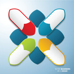 Abstract colorful infographic fan shape template, Islamic arabesque design,