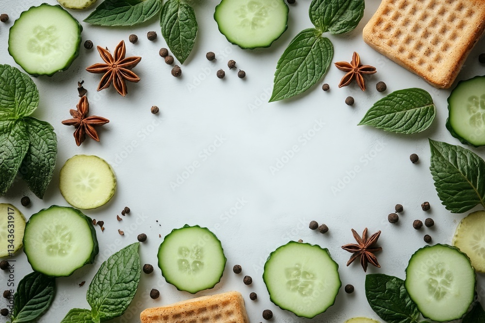 Leinwandbilder fresh ingredients create a vibrant display for a culinary presentation or recipe on a clean surface