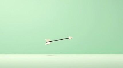 Arrow flying with pastel green background.