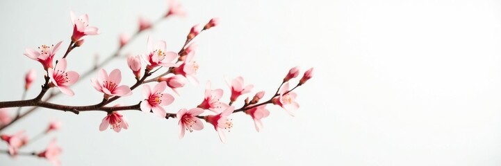 Fototapeta premium Delicate branches stretching out on a crisp white background, wood, clean