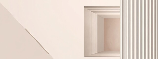 Obraz premium Geometric line frame on taupe minimalist images on white