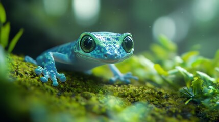 Translucent Cute Gecko in Fantasy Land