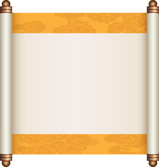 Ancient Chinese Traditional Scroll, Elegant Oriental Banner with Classic Patterns, suitable for various Oriental and Chinese-style designs, as well as festivals and celebrations.