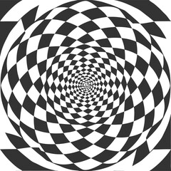 Naklejka premium Seamless Geometric and Optical Illusion Patterns in Black and White