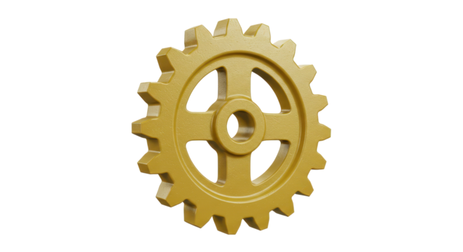 Isolated Golden Gear