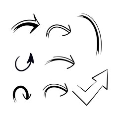 Fototapeta premium Hand drawn arrow collection set