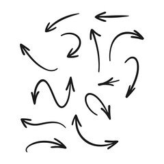 Hand drawn arrow collection set