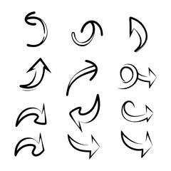 Hand drawn arrow collection set
