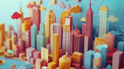 A creative representation of global business growth through animated charts and visuals.