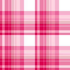 Seamless pattern with pleasant pink and white colors for plaid, fabric, textile, clothes, tablecloth and other things. Vector image.