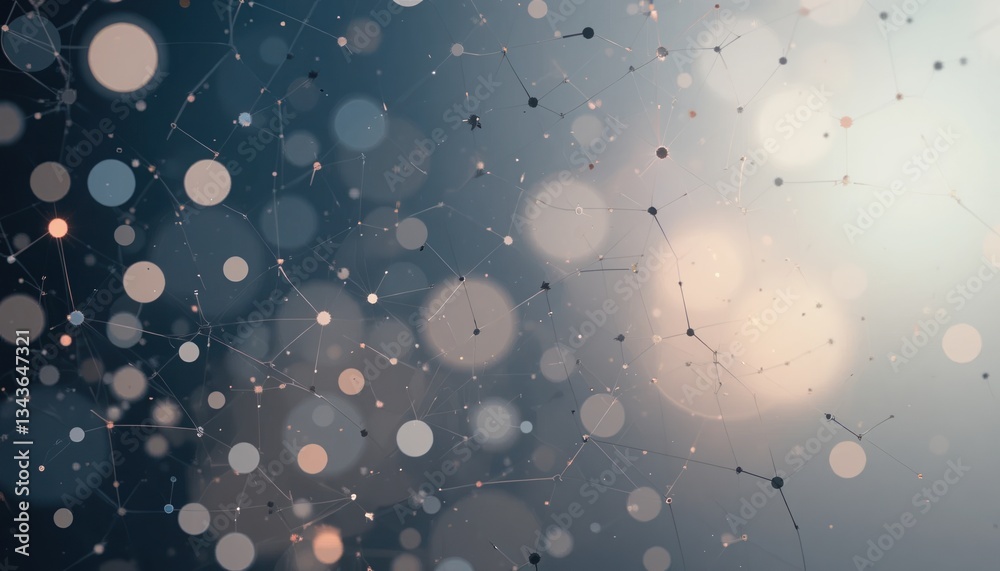 Poster exploring dynamic particle motion abstract visual space digital artwork ethereal environment close-u