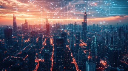 Fototapeta premium Smart City Network