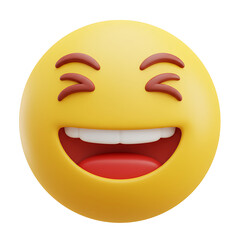 Fototapeta premium joyful 3D emoji laughing heartily expressing pure happiness and amusement