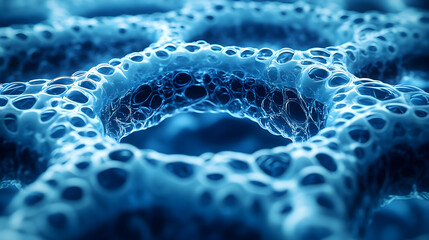 Close-up view of a complex cellular structure