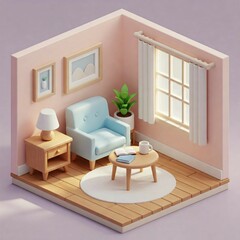 3d render of a modern living room