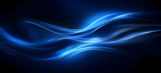 Fototapeta premium Abstract dark blue background with polygonal waves and connections.