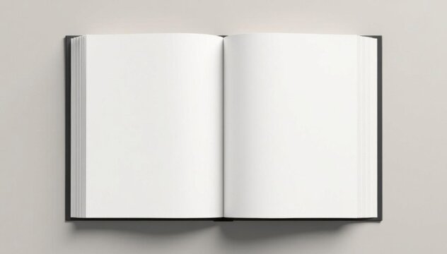 Minimalist vertical photo album mockup with blank pages for customization and branding , book, template